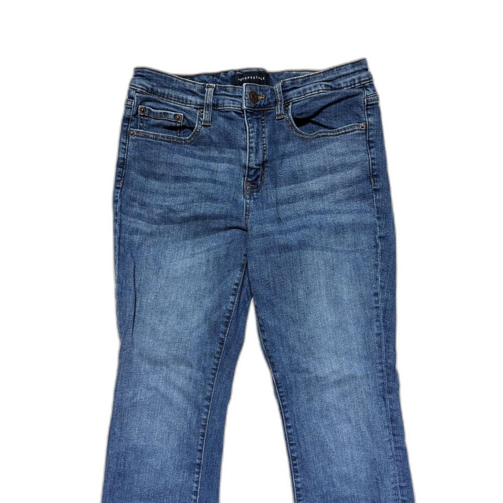 Aeropostale Mid Rise Bootcut Jeans Size 10R Medium Wash Blue Denim Stretch 10 - Picture 5 of 15